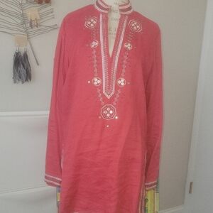 Red Embroidered Tunic